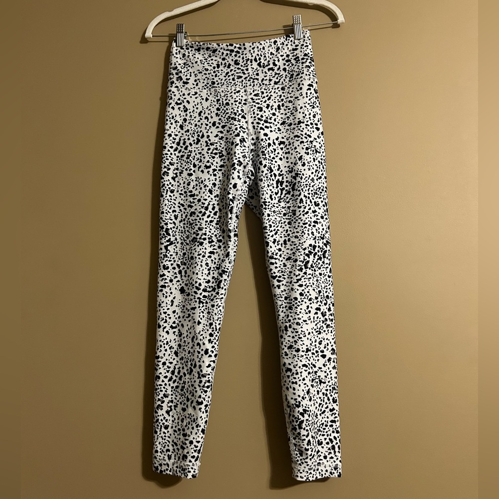 Balance Collection Black and White Dalmatian Animal Print Patterned Leggings